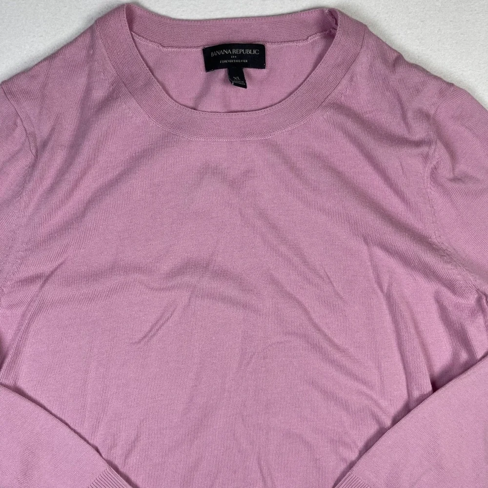 Banana Republic Sweater Men XL Purple Knit Cotton Long Sleeve Crew Neck Pullover